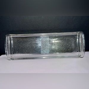 Textured glass tray (relish, condiment, refrigerator, bottom to something??)